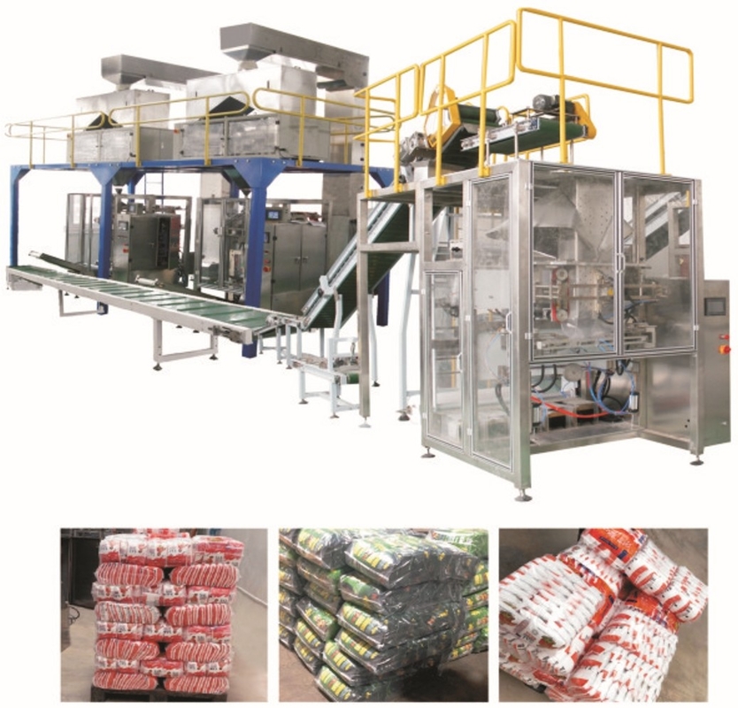 Machine automatique d'emballage et d'emballage des céréales de riz et de sucre pour les produits en sachets de 500 à 5000 g