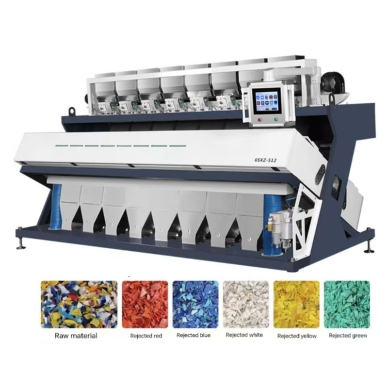 Trieuse optique à courroie de 3 à 7 tonnes par heure pour flocons et granulés de plastique